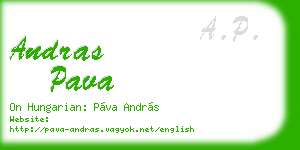 andras pava business card
