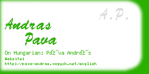 andras pava business card